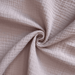 Ткань Муслин Жатый, цвет Пыльно-Розовый (на отрез)  в Владимире