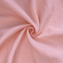 Ткань Муслин Жатый, цвет Нежно-Розовый (на отрез)  в Владимире