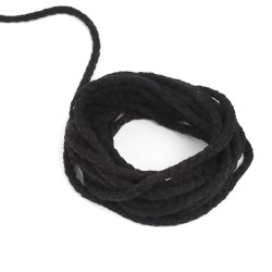 Шнур для одежды тип 2, цвет Чёрный (плетено-вязаный/полиэфир)  в Владимире